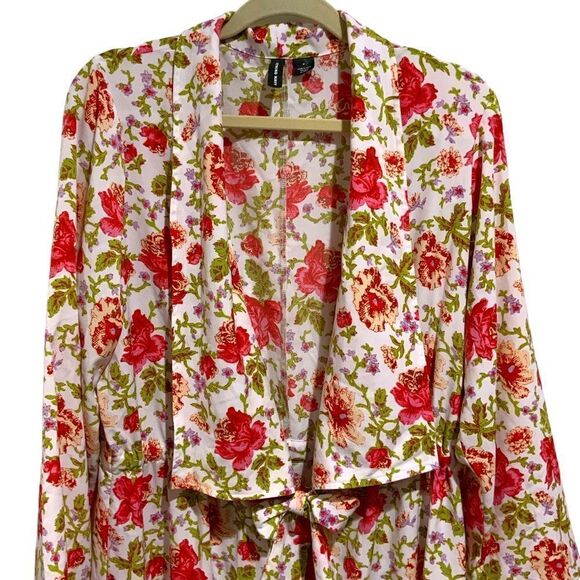 SOMETHING NAVY Maxi Cover-Up Wrap in Red Poppy Gina Floral Size M - Picture 3 of 13